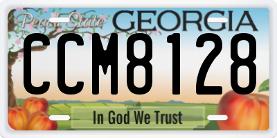 GA license plate CCM8128
