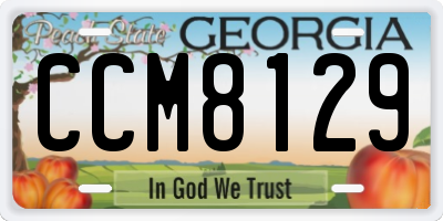 GA license plate CCM8129