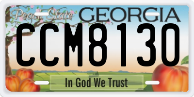 GA license plate CCM8130