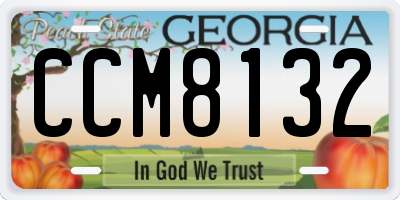 GA license plate CCM8132