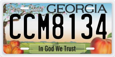 GA license plate CCM8134