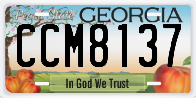 GA license plate CCM8137