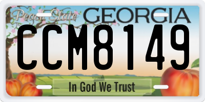 GA license plate CCM8149