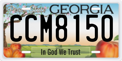 GA license plate CCM8150