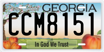 GA license plate CCM8151
