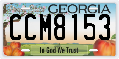 GA license plate CCM8153