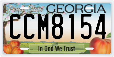 GA license plate CCM8154