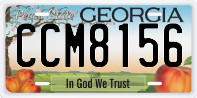 GA license plate CCM8156