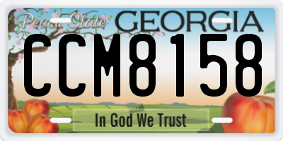GA license plate CCM8158