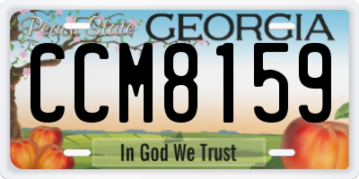 GA license plate CCM8159