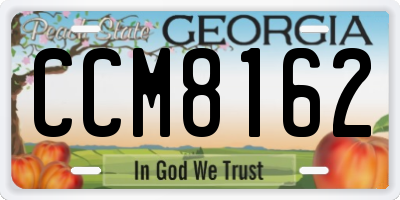 GA license plate CCM8162
