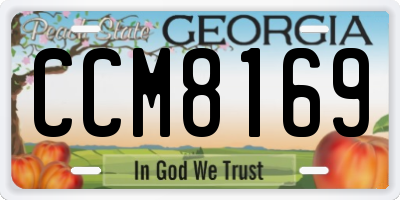 GA license plate CCM8169