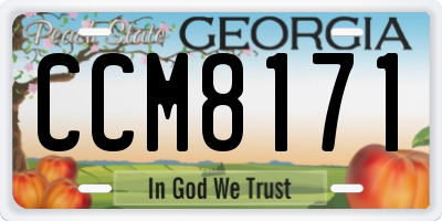 GA license plate CCM8171