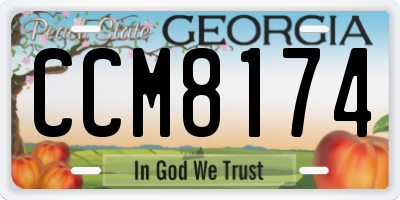 GA license plate CCM8174