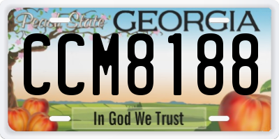GA license plate CCM8188