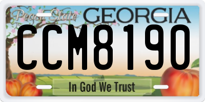 GA license plate CCM8190