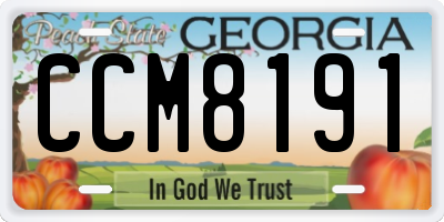 GA license plate CCM8191