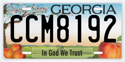 GA license plate CCM8192