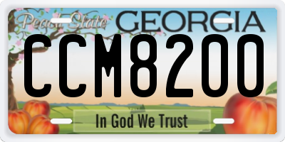 GA license plate CCM8200