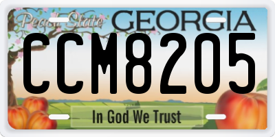 GA license plate CCM8205