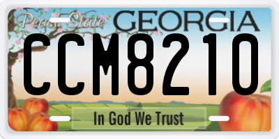 GA license plate CCM8210