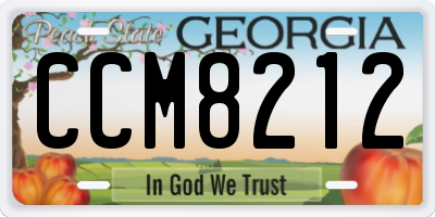 GA license plate CCM8212