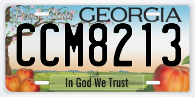 GA license plate CCM8213