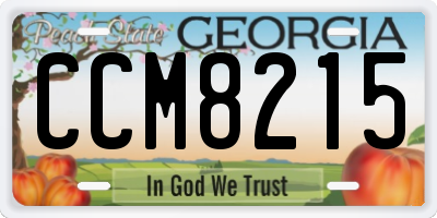 GA license plate CCM8215