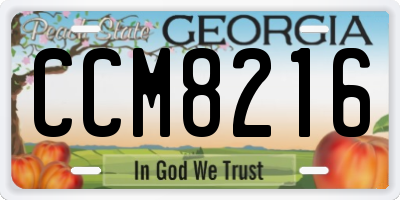 GA license plate CCM8216