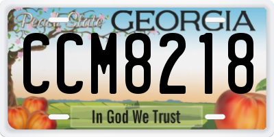 GA license plate CCM8218