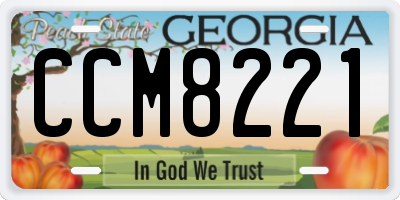 GA license plate CCM8221