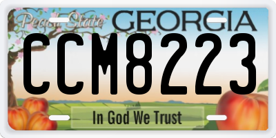 GA license plate CCM8223