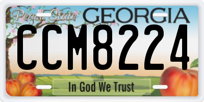 GA license plate CCM8224