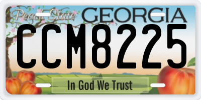 GA license plate CCM8225
