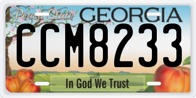 GA license plate CCM8233