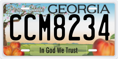GA license plate CCM8234