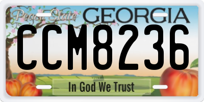 GA license plate CCM8236