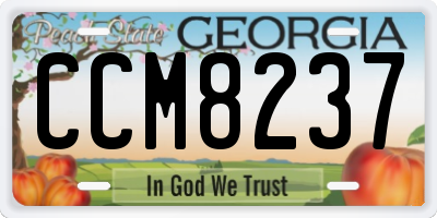 GA license plate CCM8237
