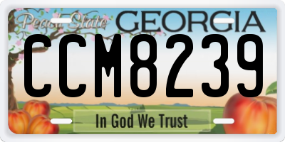 GA license plate CCM8239