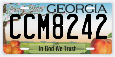 GA license plate CCM8242