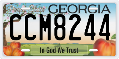 GA license plate CCM8244