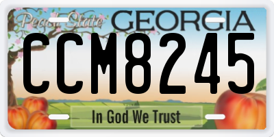 GA license plate CCM8245