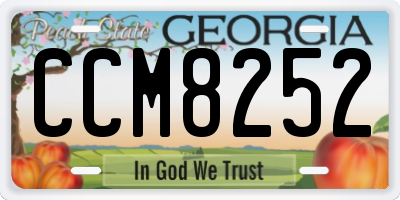 GA license plate CCM8252