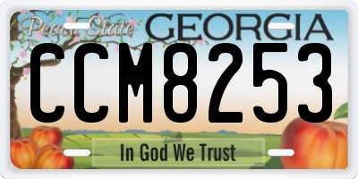 GA license plate CCM8253