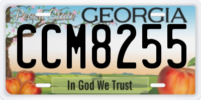 GA license plate CCM8255