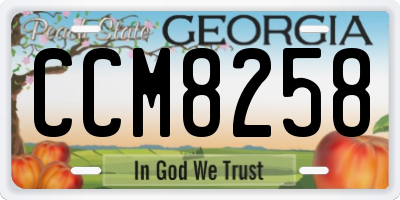 GA license plate CCM8258