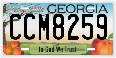 GA license plate CCM8259