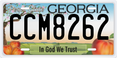 GA license plate CCM8262