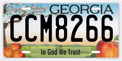 GA license plate CCM8266