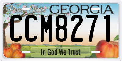 GA license plate CCM8271